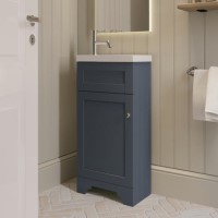 400mm Blue Freestanding Cloakroom Vanity Unit with Basin - Baxenden