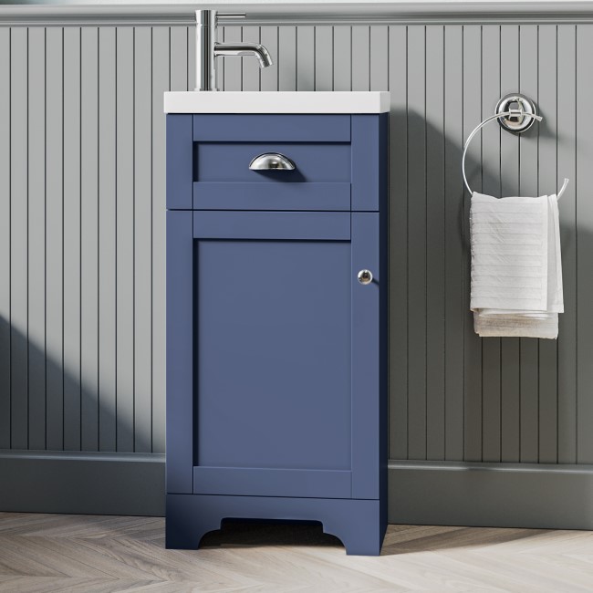 400mm Blue Cloakroom Vanity Unit with Basin Baxenden Better Bathrooms