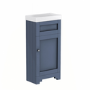 Close Coupled Toilet and Blue Basin Vanity Unit Cloakroom Suite - Baxenden