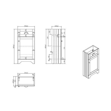Grade A1 - Baxenden Cloakroom Toilet Suite with Blue Floorstanding Vanity Unit and Basin
