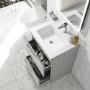 600mm Concrete Effect Freestanding Vanity Unit with Matt Basin - Sion