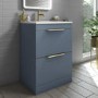 600mm Blue Freestanding Vanity Unit with Matt Basin - Sion