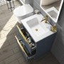 600mm Blue Freestanding Vanity Unit with Matt Basin - Sion