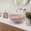 Pink Round Countertop Basin - Waste Included 358mm - Verona
