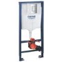 Grey Wall Hung Toilet with Soft Close Seat Frame Cistern and Chrome Flush - Verona