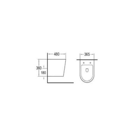 Grade A2 - Wall Hung Rimless Toilet with Soft Close Seat - Verona