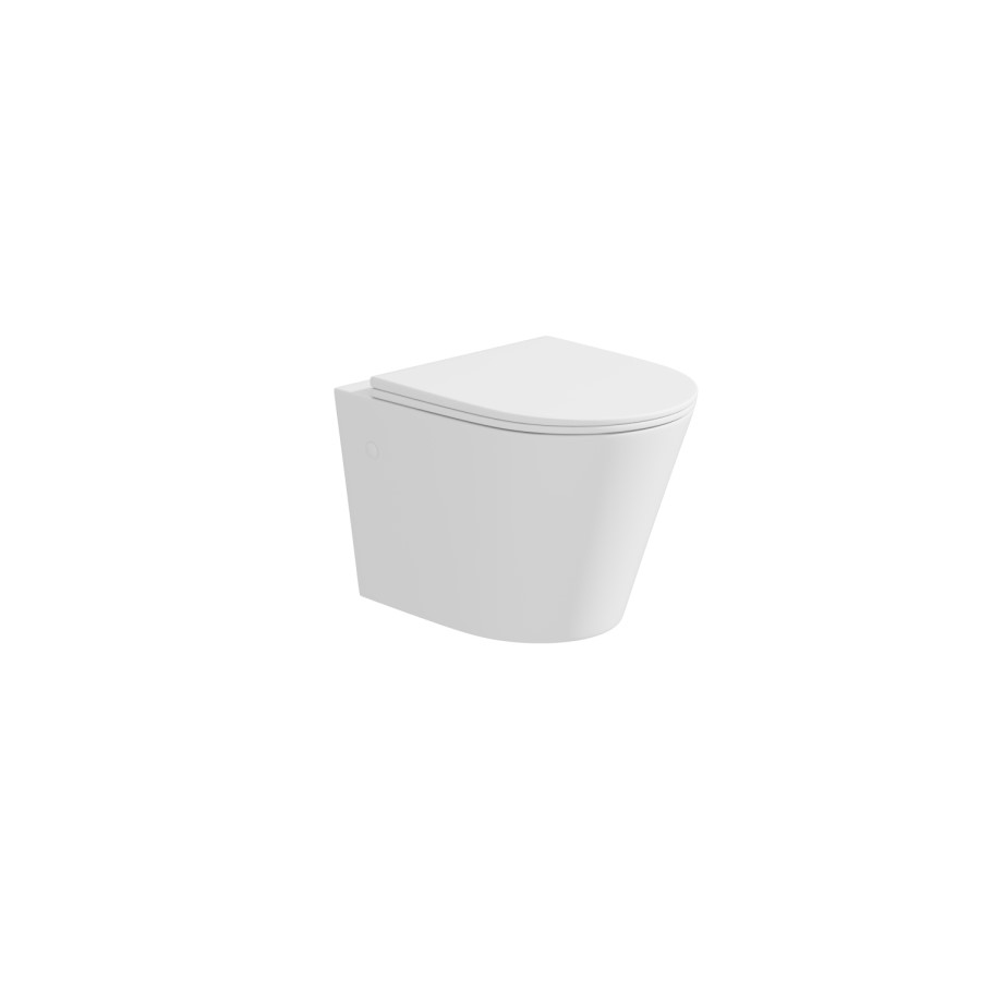 Verona Matt White Rimless Wall Hung Toilet and Countertop Basin & Shelf Suite 