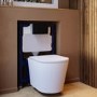 Matt White Wall Hung Rimless Toilet with Soft Close Seat Black Pneumatic Flush Plate 820mm Frame & Cistern - Verona