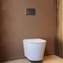Matt White Wall Hung Rimless Toilet with Soft Close Seat Chrome Pneumatic Flush Plate 1170mm Frame & Cistern - Verona