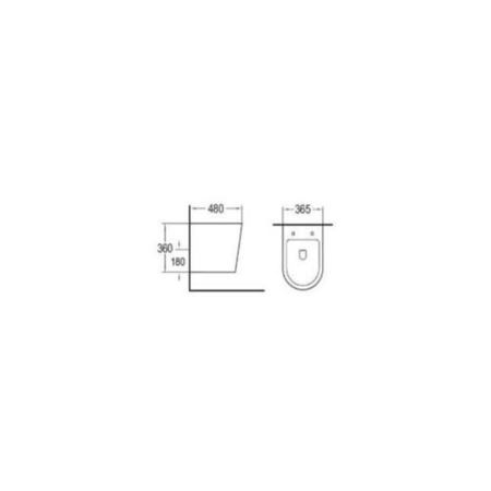 Grade A1 - Verona Matt Black Rimless Wall Hung Toilet and Countertop Basin Suite with White Vanity Shelf
