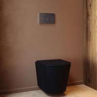 Matt Black Wall Hung Rimless Toilet with Soft Close Seat, Chrome Mechanical Flush Plate, 1168mm Frame & Cistern – Verona Matt Black Wall Hung Rimless Toilet with Soft Close Seat, Chrome Mechanical Flush Plate, 1168mm Frame & Cistern – Verona