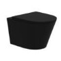 Matt Black Wall Hung Rimless Toilet with Soft Close Seat Black Glass Sensor Pneumatic Flush Plate 1170mm Frame & Cistern - Verona