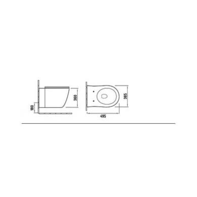 Grade A1 - Wall Hung Rimless Toilet with Soft Close Seat - Alcor
