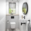BUN/BeBa_25867/77820 Alcor White Gloss Wall Hung Toilet and Basin Suite