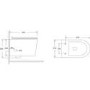 Wall Hung Toilet with Close Seat Matt Black Pneumatic Flush Plate 820mm Frame & Cistern - Alcor