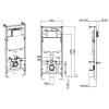 Grade A1 - Zana Brushed Brass Mechanical Flush Plate with 1160mm Frame and Cistern
