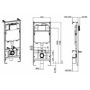 Grade A1 - Concealed Cistern with 1170mm Wall Hung Toilet Frame and Brushed Brass Mechanical Flush Plate - Zana
