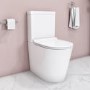 Grade A1 - Close Coupled Rimless Toilet with Slim Soft Close Seat - Newport