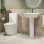 Grade A1 - Close Coupled Toilet and Basin Bathroom Suite - Newport