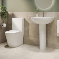 Grade A1 - Close Coupled Toilet and Basin Bathroom Suite - Newport