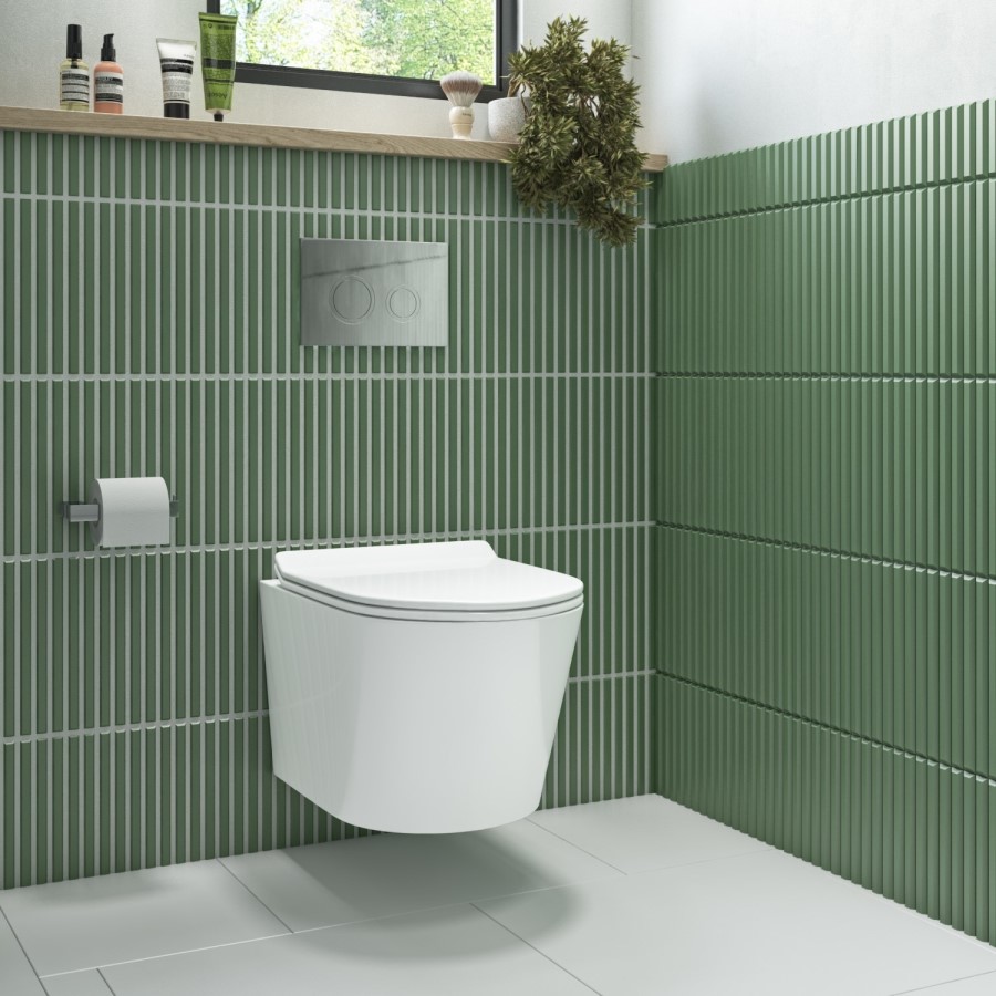 Wall Hung Rimless Toilet with Slim Soft Close Seat - Newport