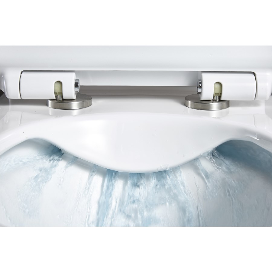 Wall Hung Rimless Toilet with Slim Soft Close Seat - Newport