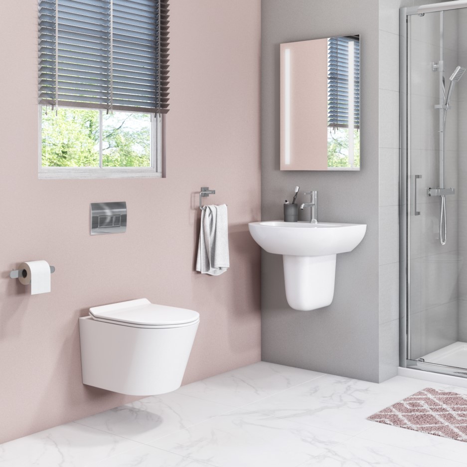 Newport Wall Hung Toilet and Semi Pedestal Basin Suite Better Bathrooms