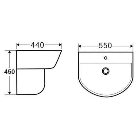 Newport Wall Hung Toilet and Semi Pedestal Basin Suite