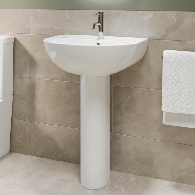 Modern Pedestal Basin 550mm Newport Better Bathrooms