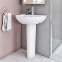 Grade A1 - Modern Pedestal Basin 550mm - Newport