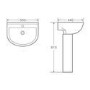 Grade A1 - Modern Pedestal Basin 550mm - Newport