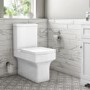 Grade A1 - Close Coupled Rimless Toilet with Soft Close Seat - Ashford