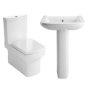 Rimless Close Coupled Toilet and Basin Suite - Ashford