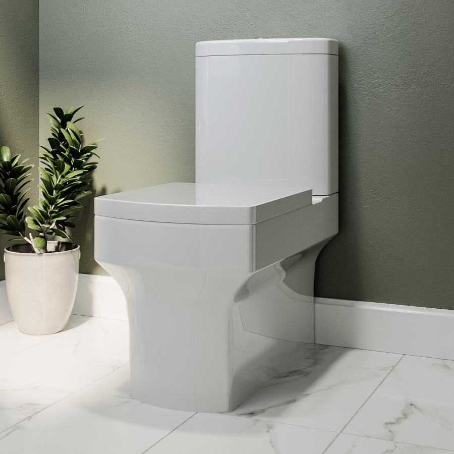 Close Coupled Toilet and Left Hand Wall Hung Basin Cloakroom Suite - Ashford