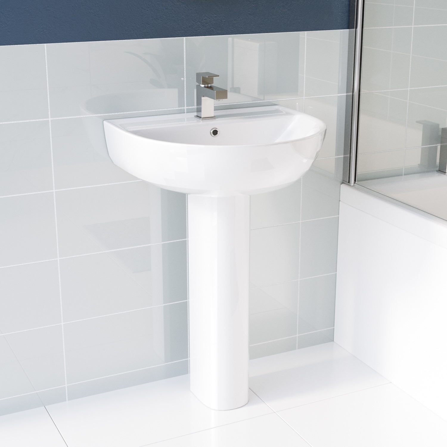 Modern Pedestal Basin 605mm Ashford Better Bathrooms