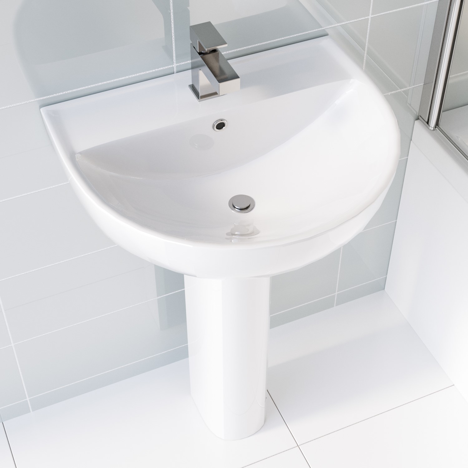 Modern Pedestal Basin 605mm Ashford Better Bathrooms