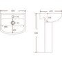 ONLY OPENED - Modern Pedestal Basin 605mm - Ashford