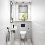 Cloakroom Suite with Left Hand Basin, Wall Hung Toilet & Soft Close Seat