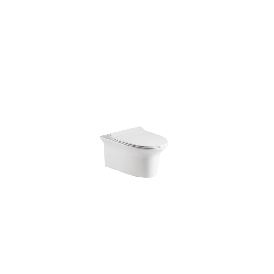 Cloakroom Suite with Left Hand Basin, Wall Hung Toilet & Soft Close Seat