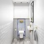 Wall Hung Rimless Toilet with Soft Close Seat Frame Cistern and Brass Flush - Santiago