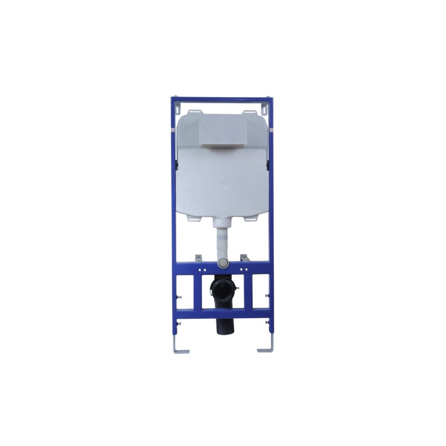 Wall Hung Rimless Toilet with Soft Close Seat Frame Cistern and Brass Flush - Santiago