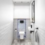 Wall Hung Rimless Toilet with Soft Close Seat Cistern Frame and Black Flush - Santiago