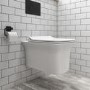Cloakroom Suite with Right Hand Basin Wall Hung Rimless Toilet & Soft Close Seat