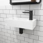 Cloakroom Suite with Right Hand Basin Wall Hung Rimless Toilet & Soft Close Seat