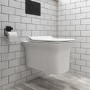 Cloakroom Suite with Left Hand Basin, Wall Hung Rimless Toilet & Soft Close Seat