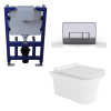 Santiago Wall Hung WC, Soft Close Seat, 820 Frame and Chrome flush plate