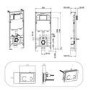 Santiago Wall Hung WC, Soft Close Seat, 820 Frame and White Glass Sensor flush plate