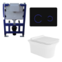 Wall Hung Rimless Toilet with Slim Soft Close Seat - Santiago