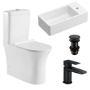 Comfort Height Close Coupled Toilet and Basin with Tap & Waste Cloakroom Suite - Indiana