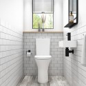 BUN/BeBa_25903/78082 Indiana Rimless Comfort Height CC WC and Soft Close Slim Seat and Detroit Wall Hung Basin Suite